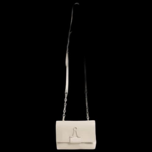 Off-White Leather Small Binder Clip Bag 'White'
