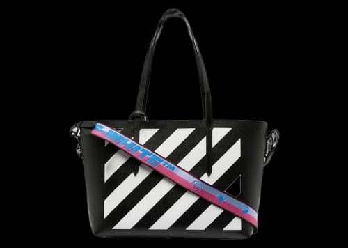 OFF-WHITE Virgil Abloh Diagonal Stripes Binder Shoulder Bag Black