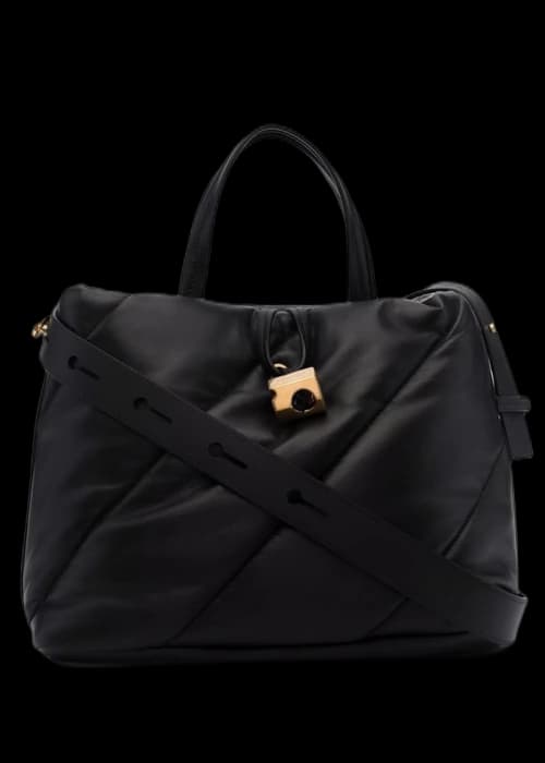 OFF-WHITE Nailed Quilted Tote Bag Black