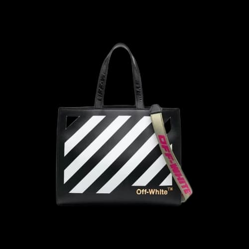 OFF-WHITE Diag Hybrid Shop 28 Lettering Tote Bag Black/White
