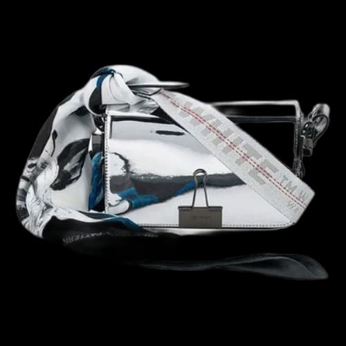Off-White Binder Leather Crossbody Bag 'Silve' (Women's)