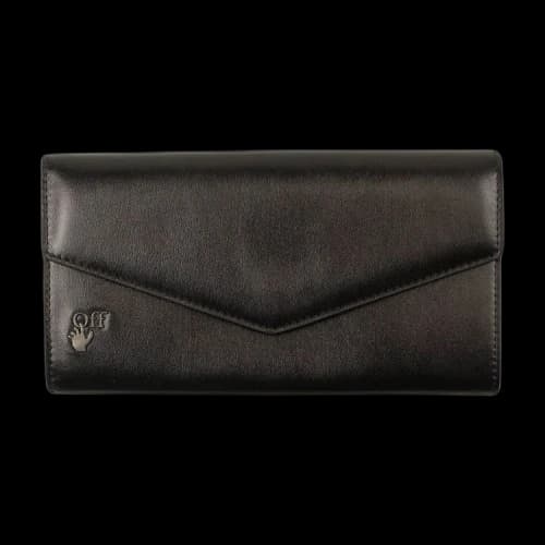 Off-White Leather Hand Long Wallet 'Black'
