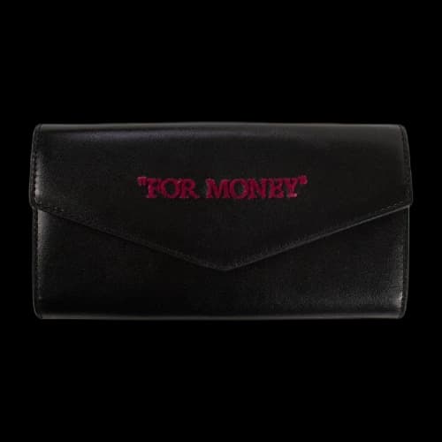 Off-White Leather For Money Long Flap Wallet 'Black'