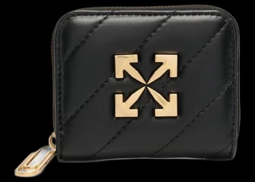 OFF-WHITE Arrows Quilted Leather Wallet Black