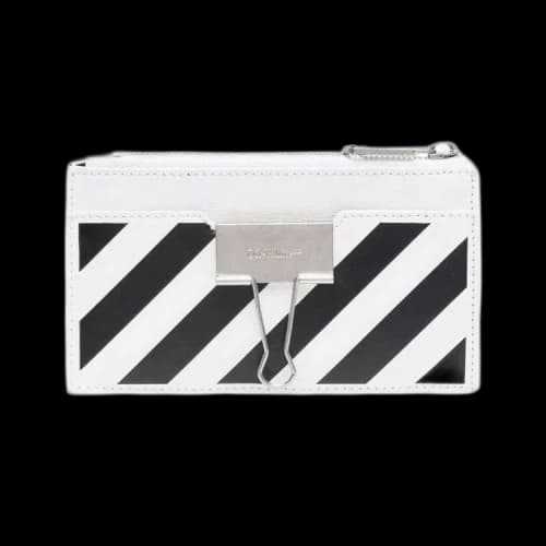 Off-White Binder Card Case With Pockets 'White/Black'