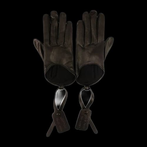 Off-White Leather Zip Tie Gloves 'Black'