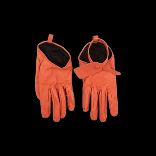 Off-White Leather Zip Tie Gloves 'Orange'
