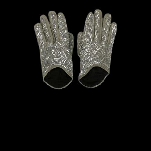 Off-White Crystal Embellished Gloves 'Grey'