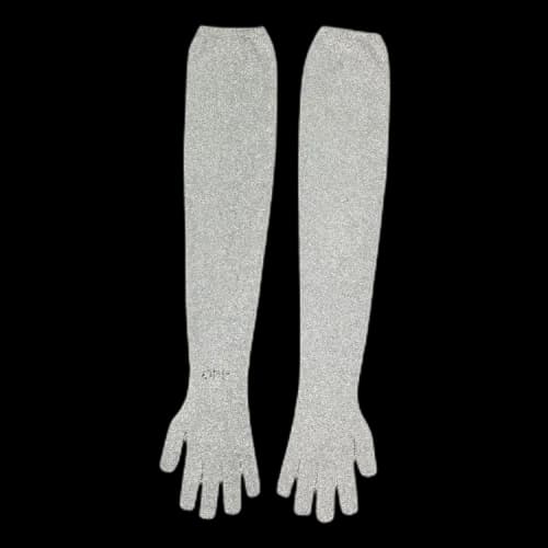 Off-White Sparkling Long Gloves 'Grey'