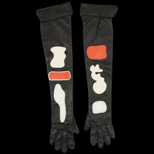 Off-White Leather Racing Gloves 'Black'