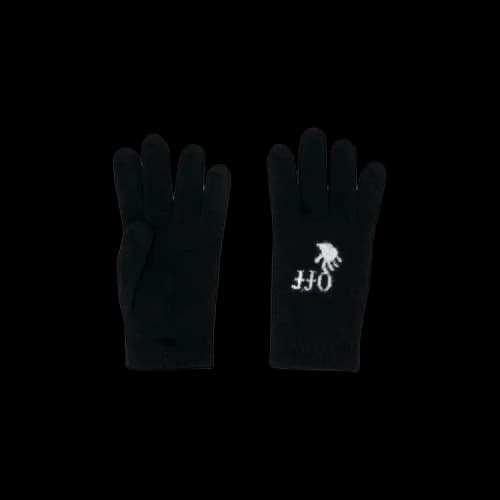 Off-White Logo Wool Gloves 'Black/White'
