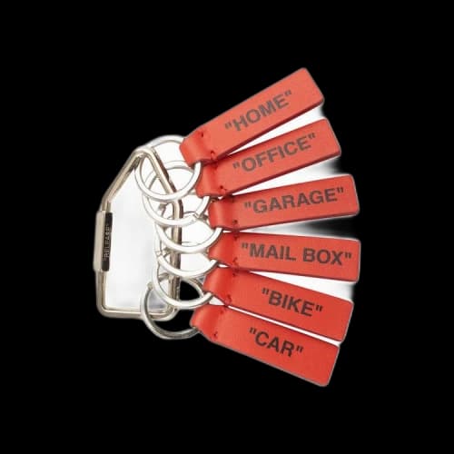 Off-White Multiple Label Key Ring 'Red'