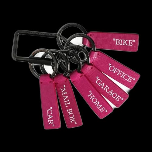 Off-White Quotes Keyring 'Fuchsia'