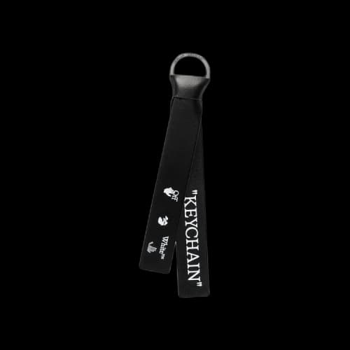Off-White Logo Print Knotted Keyring 'Black/White'