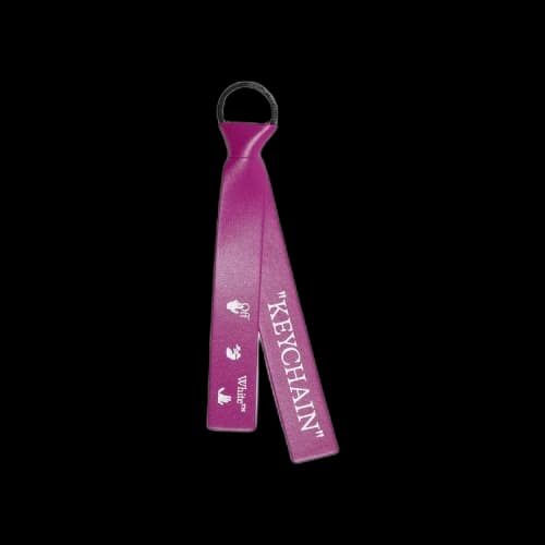 Off-White Logo Print Knotted Keyring 'Fuchsia/White'