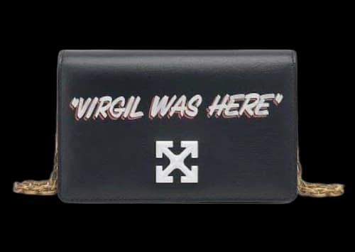 OFF-WHITE Jitney 0.5 Quart Motif "VIRGIL WAS HERE" Shoulder Bag Black