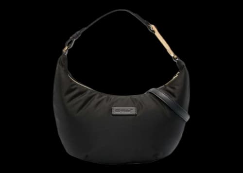 OFF-WHITE Paperclip Hobo Nylon 28 Bag Black
