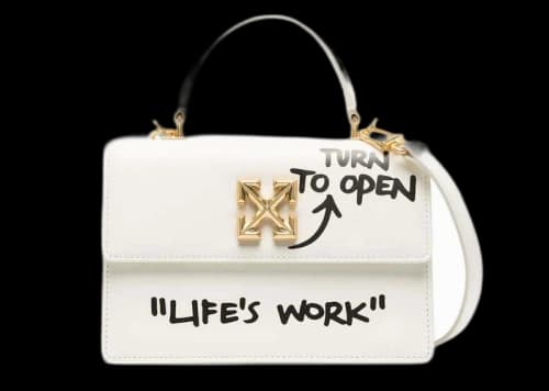 Off-White 1.4 Jitney "LIFE'S WORK" Bag White