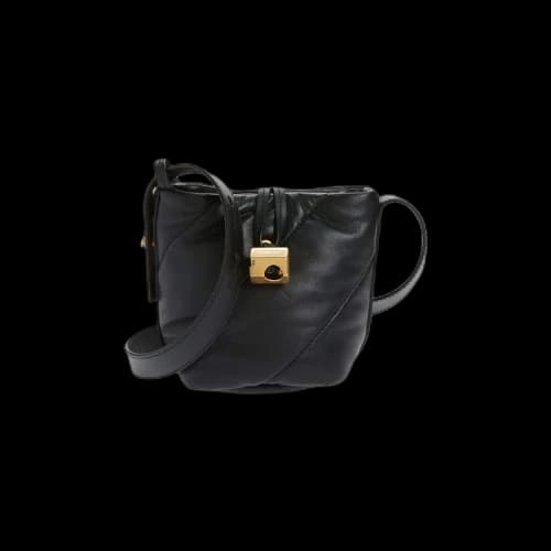 OFF-WHITE Nailed Quilted Leather Bucket Bag Black