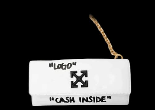Off-White Arrows Motif Chain Purse White