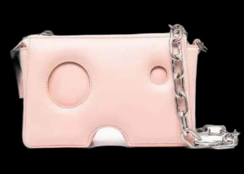 OFF-WHITE Burrow Leather Shoulder Bag Pink