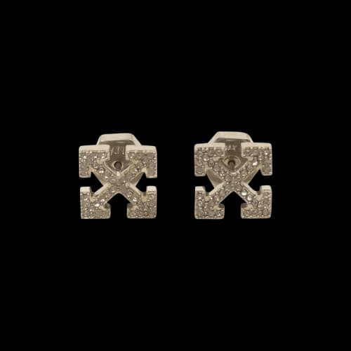 Off-White Rhinstone Arrow Earrings 'Grey'
