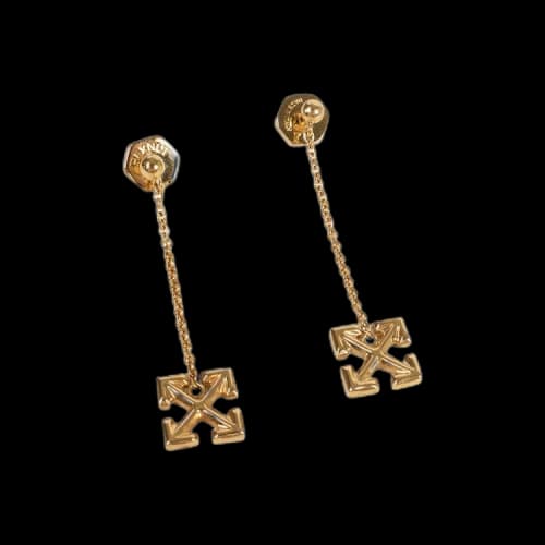 Off-White Small Arrow Drop Earrings 'Gold'