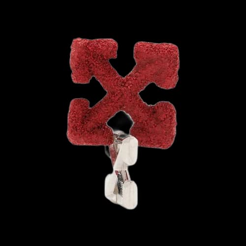 Off-White Arrow Pendant Earrings 'Silver Red'