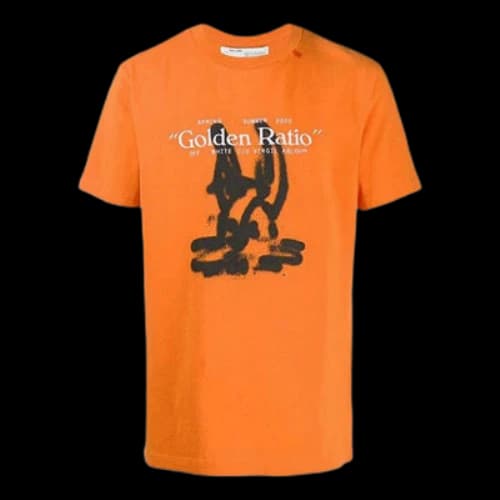 Off-White Cotton Printing Short Sleeve Orange