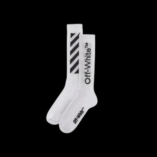 OFF-WHITE Diag Helvetica Long Socks White/Black