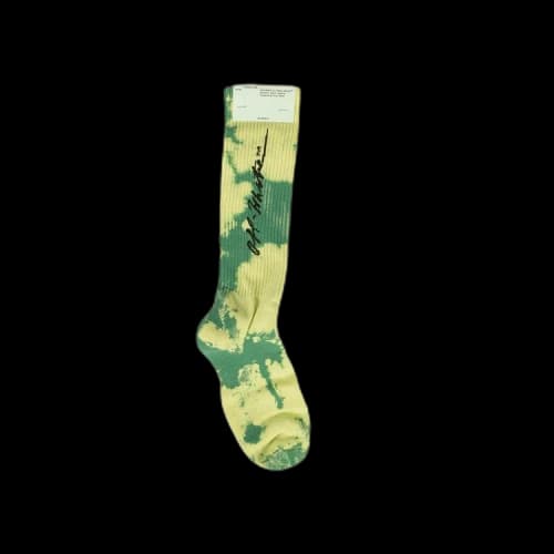 Off-White Tie Dye Effect Logo Socks 'Green'