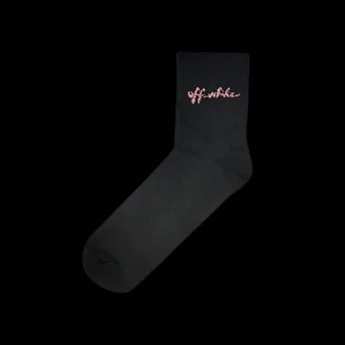 Off-White Script Logo Low Socks 'Black/Pink'
