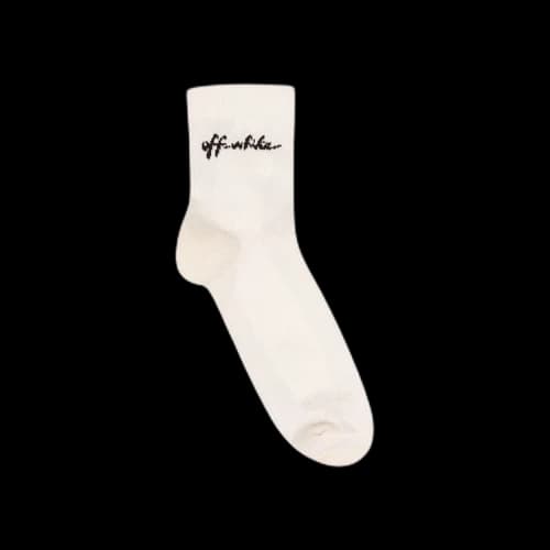 Off-White Script Logo Low Socks 'Beige/Black'