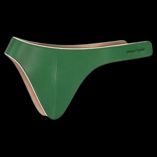 Off-White Leather Logo Racing Belt 'Green'