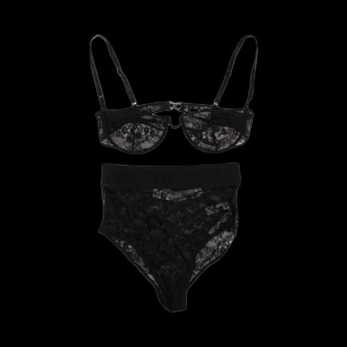 Off-White Lace Romantic Lingerie 'Black'
