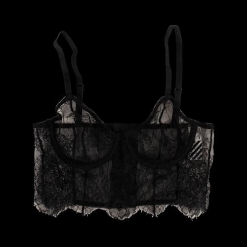 Off-White Lace Lingerie Set 'Black'