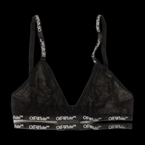 Off-White Logo Lace Bra 'Black'