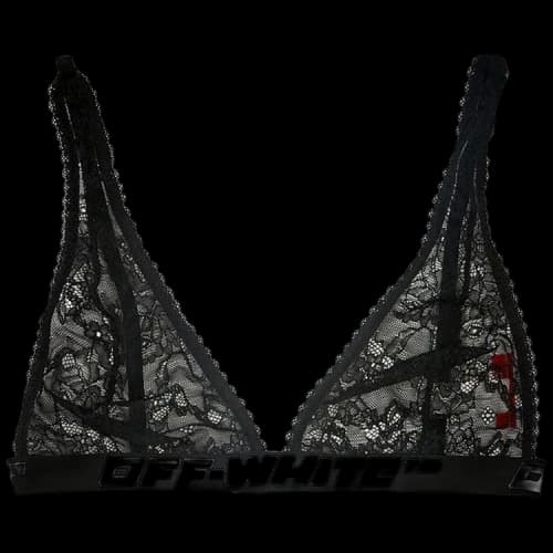 Off-White Logo Lace Bra 'Black'