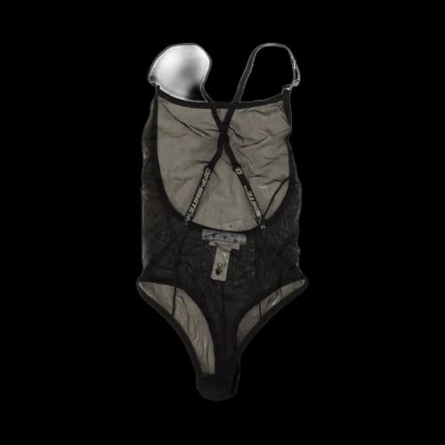 Off-White Logo Strap Mesh Bodysuit 'Black'