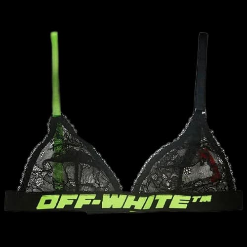 Off-White Logo Lace Bra 'Black'