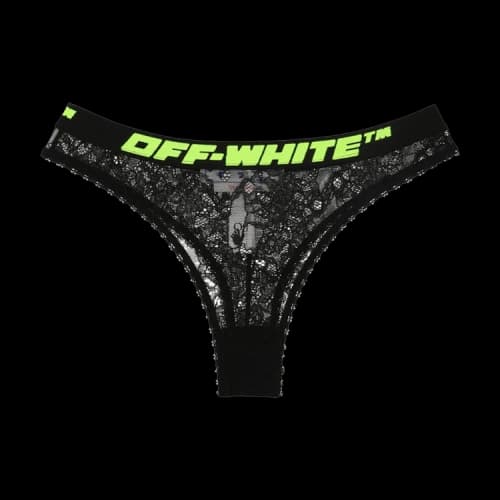 Off-White Logo Band Lace Thong 'Black'