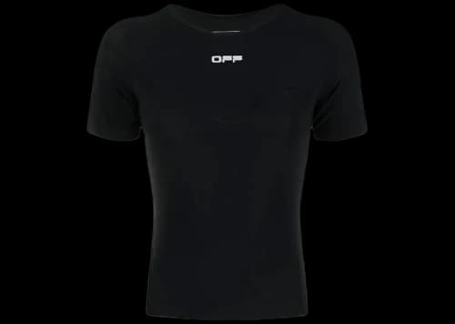 OFF-WHITE Logo-Print Short Sleeve Performance Top Black