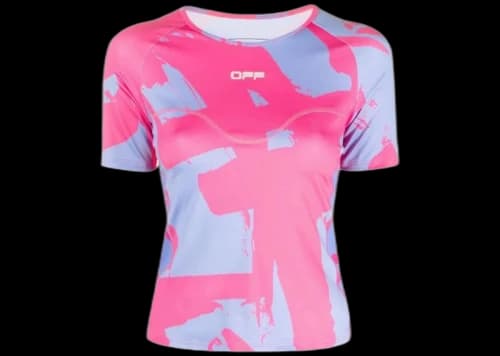 OFF-WHITE Printed Short-Sleeve Shirt Pink/Purple