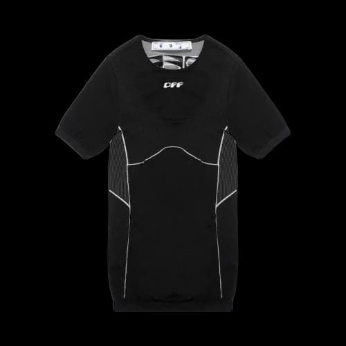 OFF-WHITE Logo-Print Womens T-shirt Black