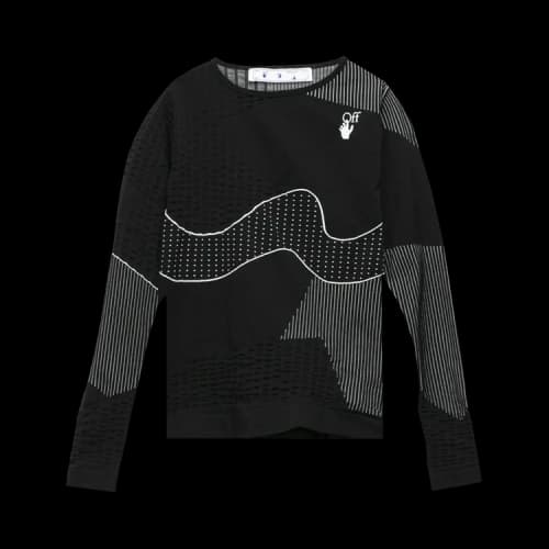 Off-White Athleisure Seamless Long-Sleeve Tee 'Black/White'