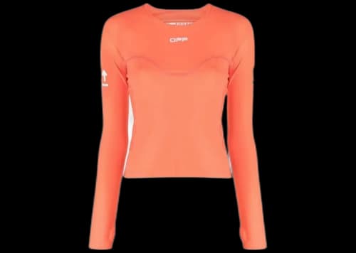 OFF-WHITE Logo-Print Performance Top Orange