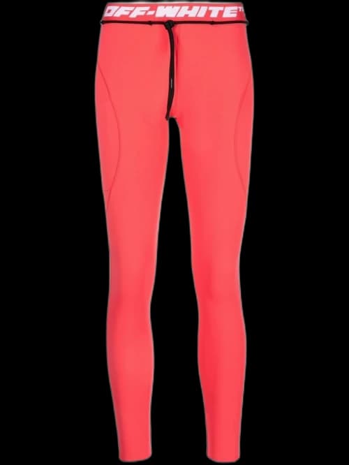 OFF-WHITE Logo-Tape Performance Leggings Light Red