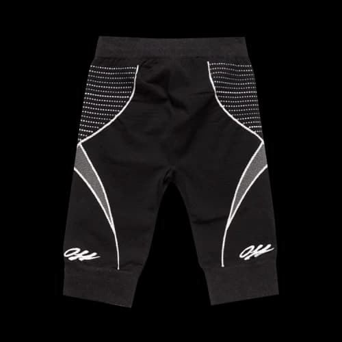 OFF-WHITE Logo Print Panelled Cycling Shorts Black/White