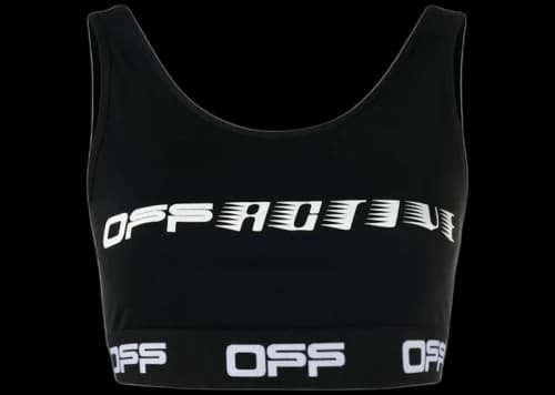 OFF-WHITE Logo-Print Sports Bra Black