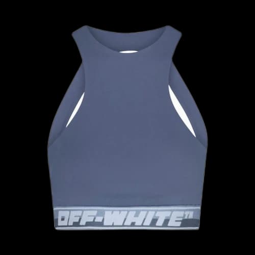 OFF-WHITE Logo-Band Bra Top Aegean Blue
